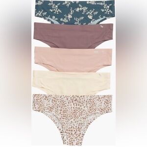 Nine West 5-Pack Bonded No Show Tanga Panties XL